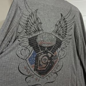 Women's Harley Davidson Tribal Wings long sleeve Open Front cardigan